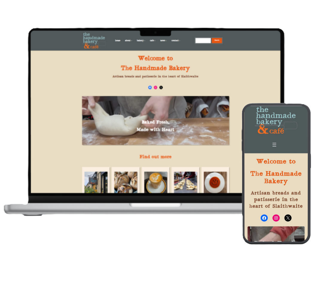 The Handmade Bakery Website Mockup